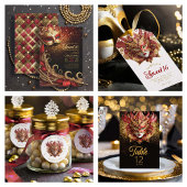 Sweet 16 Masquerade Rood Goud ID1032 Kaart