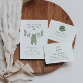 Matcha salie groene babyshower etiket