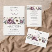Mauve & Sage Bloemen Bruiloft Menu (Personaliseer de collectie van deze zelfstandige maker.)
