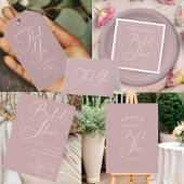 Mauve Dusty Roos Elegant Calligraphy Vrijgezellenf Papieren Bekers