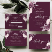 Mauve Silver Floral Wedding Save the Date Acryl Uitnodigingen