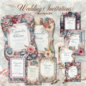 Maximalistische bruiloft uitnodigingen drukke deco