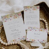 Meadow Kleurrijke Wildflower Gevouwen bruiloft Programma