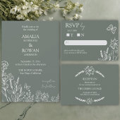 Meadow Flowers Sirocco Green Foto Sla de datum op Save The Date