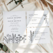 Boho Tuin Wilde Bloem Bruiloft Ontvangst Menu