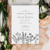 Boho Tuin Wilde Bloem Bruiloft Ontvangst Menu