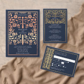 Blue Medieval Fantasy Gold Sword Wedding Label (Personaliseer de collectie van deze zelfstandige maker.)