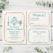 Funky Tekening Handwerk Trouwwebsite | RSVP QR Informatiekaartje (Personaliseer de collectie van deze zelfstandige maker.)