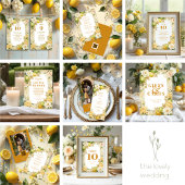 Luxury Delicate Mediterranean Lemons & Flowers Save The Date