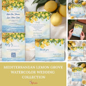 Mediterranean Lemon Grove Coastal Wedding Uitnodigingen Wikkel