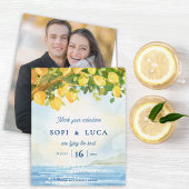 Mediterranean Coastal Photo Lemon Wedding Invite