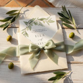 Olive Branch Wedding Invitation | Mediterranean  Kaart