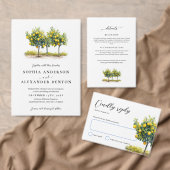 Toscaanse Lemon Grove Waterverf bruiloft Menu (Personaliseer de collectie van deze zelfstandige maker.)