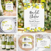 Mediterranean Lemon Bridal Shower Bedankkaart