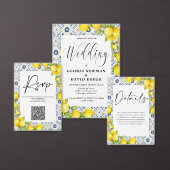 Lemon over blauw Tegel Vrijgezellenfeest Satin Rib Satijnen Lint (Personaliseer de collectie van deze zelfstandige maker.)