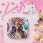  zwart vrouw kleurrijke ballonnen partij button flesopener