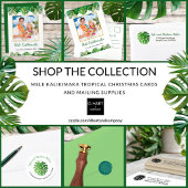 Tropisch gebladerte strandverlichting Kerstvakanti Rubberstempel