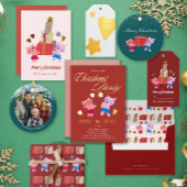 Feestelijke kalligrafie schattige katten rood kers folie uitnodiging