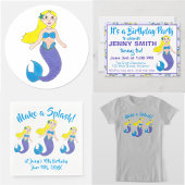 Blonde Swimming Magical Mermaid Girl Paarse Tail Naamplaatje