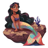 Charmante Schattigee pastel zeemeermin