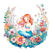 Oma om zeemeermin Baby shower Ronde Button 5,7 Cm