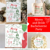 Merry and Bride Christmas Bachelorette Canvas tas