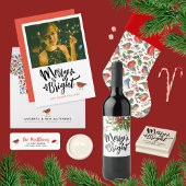 Retro Leuke Vrolijk En Heldere Kerstmis Typografie Rubberstempel