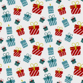 Vrolijk Kerst & Nieuwjaar cadeau achtergrond patro Medium Cadeauzakje