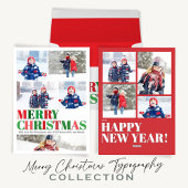 Prettig Kerstfeest Rood en Wit Aangepast Cadeaulabel