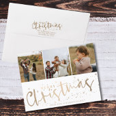 Modern Faux Gold kalligrafie Kerstadres Etiket