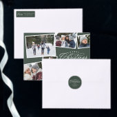 Elegant script één foto verticaal feestdagenkaart