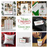 Vrolijk Kerstrood groen elegante retro typografie Blikvorm Glas