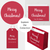 Vrolijk kerstfeest rood en wit kaart