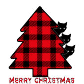 Vrolijk kersttrio van katten t-shirt