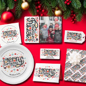 Merry kerst Typography Mini Likeurfles Etiket