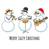 Merry Jazzy Christmas Snowman Funny Jazzband Ronde Sticker