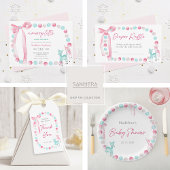 Een vrolijk klein meisje douche luier Raffle Informatiekaartje