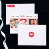 Feestive Red and White Snowflake Pattern Holiday Ronde Sticker