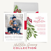 Kerstbotanische Mistletoe Elegant Greenery Vierkante Sticker