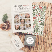 Glimmende Vrolijke Momenten | Moderne Kerst 9 Foto Folie Feestdagenkaart