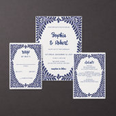 Mexicaanse Navy Blue Talavera Tegels bruiloft Stenen Onderzetter (Personaliseer de collectie van deze zelfstandige maker.)