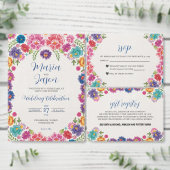 Mexicaanse Kleurrijke Bloemen Botanische Fiesta Hu Save The Date (Personaliseer de collectie van deze zelfstandige maker.)