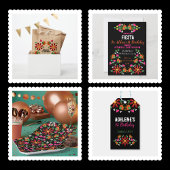 Zwart Verjaardag Bloem Fiesta Mexicaanse Borduurwe Satijnen Lint