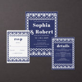 Mexicaanse Fiesta Papel Picado Boho Wedding Acryl Uitnodigingen (Personaliseer de collectie van deze zelfstandige maker.)