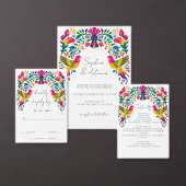 Levendige Mexicaanse Vogels Otomi Floral Fiesta Hu Acryl Uitnodigingen (Personaliseer de collectie van deze zelfstandige maker.)