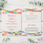 Mexicaanse Papel Picado Elegante Kleurrijke Boda b Save The Date (Personaliseer de collectie van deze zelfstandige maker.)