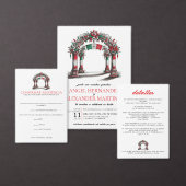 Mexicaanse bruiloft met details en QR-code Kaart (Personaliseer de collectie van deze zelfstandige maker.)