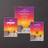Miami Beach Rainbow Row Wedding Itinerary Programmakaart (Personaliseer de collectie van deze zelfstandige maker.)