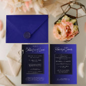 Midnight Blue Minimale bruiloft Kaart