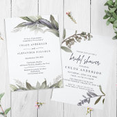 Airy Paars en Green Floral, Party Drink Menu Poster